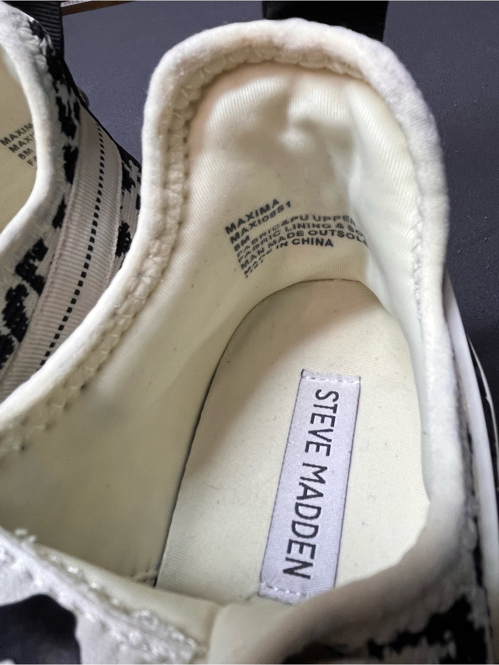 Women's Cream and Black leopard print Sneaker - Picture 9 of 9